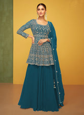 Attractive Salwar Suit in Rama Colour